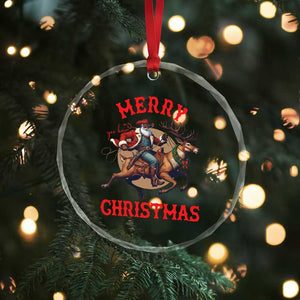 Black Santa Claus Crystal Glass Ornament African American Cowboy Christmas - Print Your Wear