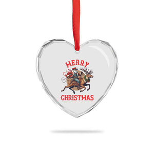 Black Santa Claus Heart Crystal Glass Ornament African American Cowboy Christmas TS14 Print Your Wear