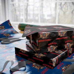 Black Santa Claus Wrapping Paper Roll African American Cowboy Christmas TS14 Black Print Your Wear