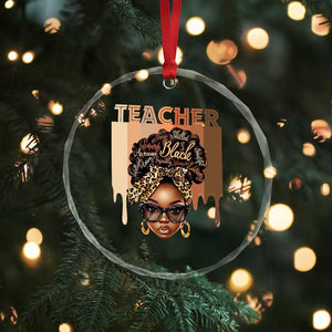 Black Teacher Magic Crystal Glass Ornament Black History Month Afro Hair Melanin TS02 Print Your Wear