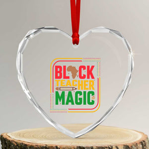 Black Teacher Magic Heart Crystal Glass Ornament African American Pride Educator Gift TS12 Transparent Glass 3'' Heart Print Your Wear