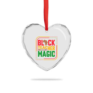 Black Teacher Magic Heart Crystal Glass Ornament African American Pride Educator Gift TS12 Print Your Wear