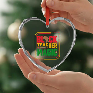 Black Teacher Magic Heart Crystal Glass Ornament African American Pride Educator Gift TS12 Print Your Wear
