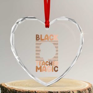 Black Teacher Magic Heart Crystal Glass Ornament Empowering African American Pride Teacher Gift TS12 Transparent Glass 3'' Heart Print Your Wear
