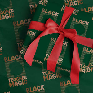Black Teacher Magic Wrapping Paper Roll Empowering African American Pride Teacher Gift TS12 Green Print Your Wear