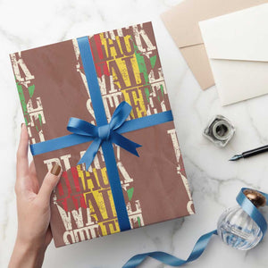 Black Wall Street Wrapping Paper Roll Tulsa Oklahoma Black History Month Africa Map TS11 Mocha Print Your Wear