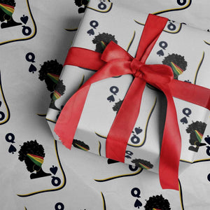 Black Woman Gift Wrapping Paper Roll Melanin Queen Card TS12 White Print Your Wear