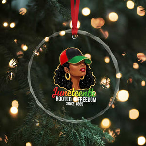 Black Woman Juneteenth Graphic Crystal Glass Ornament Rooted In Freedom Since 1865 TS12 Print Your Wear
