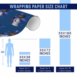 Black Women Fight Colon Cancer Blue Ribbon Wrapping Paper Roll African American Girls TS10 Print Your Wear