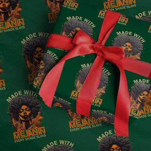 Black Women Wrapping Paper Roll Melanin Juneteenth Black History TS10 Green Print Your Wear