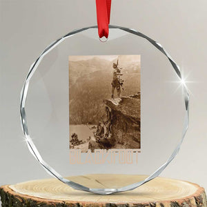 Blackfoot Native American Indians At Glacier National Park Crystal Glass Ornament