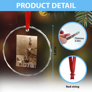 Blackfoot Native American Indians At Glacier National Park Crystal Glass Ornament