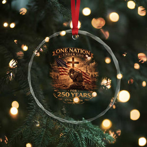 Blessings 250 Years America Crystal Glass Ornament Christian Patriotic One Nation Under God US Flag TS10 Print Your Wear