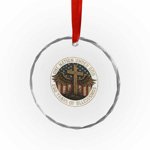 Blessings America 250 Years Crystal Glass Ornament One Nation Under God USA 250th Anniversary Patriotic Cross TS10 Print Your Wear