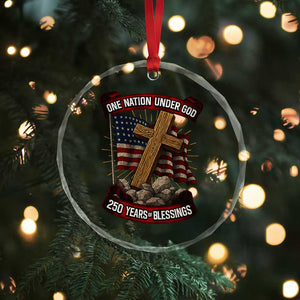 Blessings America Crystal Glass Ornament One Nation Under God USA 250th Anniversary Patriotic Christian TS10 Print Your Wear