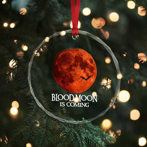 Blood Moon Is Coming Spooky Halloween Crystal Glass Ornament Flying Bats Gothic Dark Horror Graphic TS02 Print Your Wear