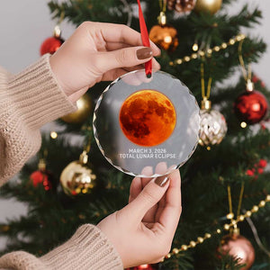Blood Moon Total Lunar Eclipse March 3 2026 Crystal Glass Ornament Blood Moon Astronomy Souvenir Graphic TS02 Print Your Wear