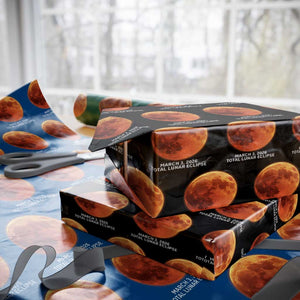 Blood Moon Total Lunar Eclipse March 3 2026 Wrapping Paper Roll Blood Moon Astronomy Souvenir Graphic TS02 Black Print Your Wear