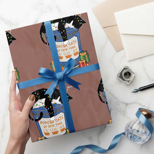 Bodega Cats of New York Wrapping Paper Roll Funny Democrat Christmas TS14 Mocha Print Your Wear