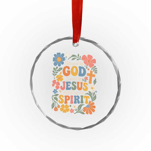 Boho Floral Christian Crystal Glass Ornament Blessed Saved By Jesus Cross Flower TS10 Print Your Wear
