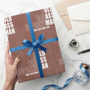 Bold Badass Superhuman Old Ass Man Wrapping Paper Roll Funny Grandpa Dad Motivational Quote