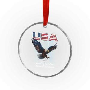 Bold Patriotic American Eagle Crystal Glass Ornament Land of the Free Home of the Brave Est 1776 TS02 Print Your Wear