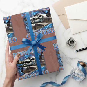 Bombardino Crocodilo Wrapping Paper Roll Internet Memes Italian Brainrot TS10 Mocha Print Your Wear