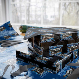 Bombardino Crocodilo Wrapping Paper Roll Internet Memes Italian Brainrot TS10 Black Print Your Wear