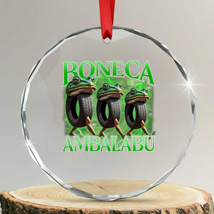 Boneca Ambalabu Frog Crystal Glass Ornament Funny Internet Brainrot Memes Gen Alpha TS10 Transparent Glass 3'' Circle Print Your Wear