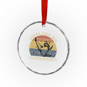 Bonus Dad Crystal Glass Ornament Retro Feral Raccoon Stepdad Gifts From Bonus Daughter Stepdaughter TS10 Print Your Wear