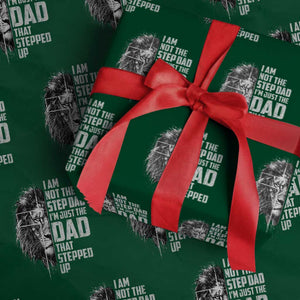 Bonus Dad Wrapping Paper Roll Stepdad Gifts From Stepdaughter Stepson Cross Lion Stepped Up Dad TS10 Green Print Your Wear