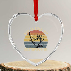 Bonus Dad Heart Crystal Glass Ornament Retro Feral Raccoon Stepdad Gifts From Bonus Son Stepson TS10 Transparent Glass 3'' Heart Print Your Wear