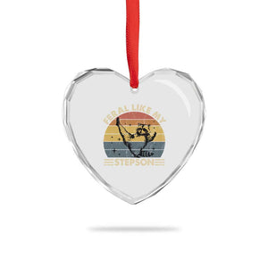 Bonus Dad Heart Crystal Glass Ornament Retro Feral Raccoon Stepdad Gifts From Bonus Son Stepson TS10 Print Your Wear