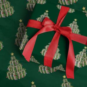 Book Christmas Tree Book Lover Teacher Librarian Wrapping Paper Roll TS11 Green Print Your Wear