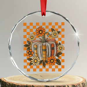 Book Pumpkin Crystal Glass Ornament Fall Halloween Book Lover Bookish Gift TS10 Transparent Glass 3'' Circle Print Your Wear