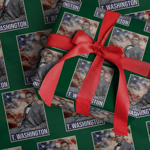 Booker Taliaferro Washington Wrapping Paper Roll African American Educator Black History Month TS11 Green Print Your Wear