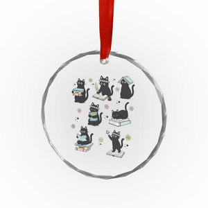 Bookish Black Cat Crystal Glass Ornament Funny Librarian Cat Lover Gift TS12 Print Your Wear