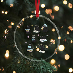 Bookish Black Cat Crystal Glass Ornament Funny Librarian Cat Lover Gift TS12 Print Your Wear