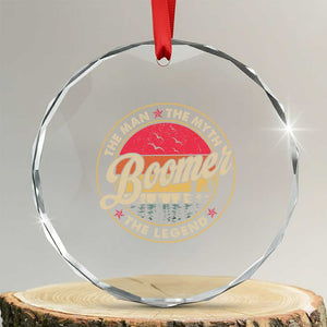 Boomers Generation Crystal Glass Ornament The Man The Myth The Legend TS10 Transparent Glass 3'' Circle Print Your Wear