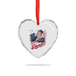 Boop Eagle Heart Crystal Glass Ornament Western Cowgirl Patriotic USA American 4th of July