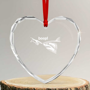 Boop Shark Meme Heart Crystal Glass Ornament Funny Nose Touch Shark Lovers Ocean Life TS11 Transparent Glass 3'' Heart Print Your Wear