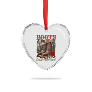 Boots On The Ground Heart Crystal Glass Ornament Cowgirl Line Dance Western Cowboy TS02 Print Your Wear