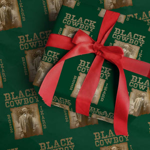 Bose Ikard Wrapping Paper Roll Black Cowboy Western Legend Vintage TS02 Green Print Your Wear