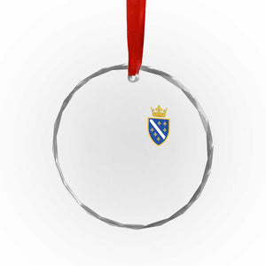Bosnia and Herzegovina Flag Emblem with Crown Crystal Glass Ornament TS11 Print Your Wear