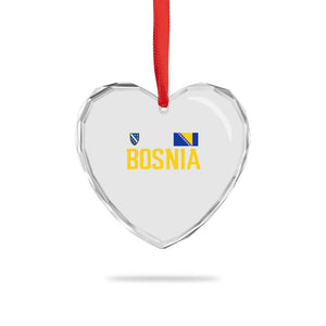 Bosnia and Herzegovina Pride Heart Crystal Glass Ornament BiH Bosnian Flag Souvenirs