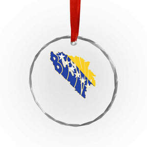 Bosnia And Herzegovina Word Art Map Crystal Glass Ornament Bosnian Pride Gift