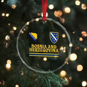 Bosnia Herzegovina Soccer Jersey Style Crystal Glass Ornament Country Map Heritage Football Fan