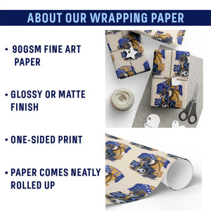 Bosnian Dragon Fudbal Fan Wrapping Paper Roll Bosnia And Herzegovina Pride