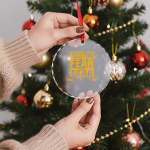 Boston Ice Hockey Crystal Glass Ornament Fear The Bear TS10 Print Your Wear