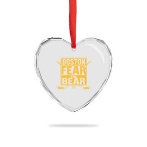 Boston Ice Hockey Heart Crystal Glass Ornament Fear The Bear TS10 Print Your Wear